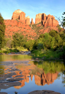 Relaxing Oak Creek canyon waters through Sedona's Cathedral Rock